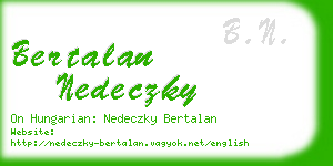 bertalan nedeczky business card